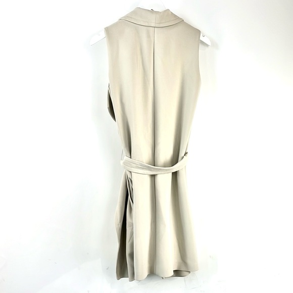 BOSS Hugo Boss Kallmi Beige Sleeveless Tie-Waist Trench Coat - Picture 3 of 15